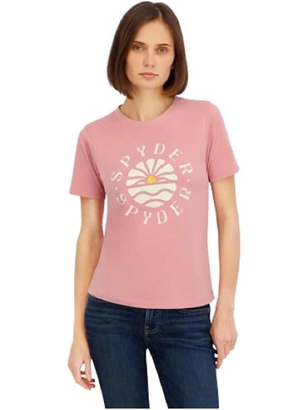 Spyder lilac Short-Sleeve Logo Tee with Cream Graphic